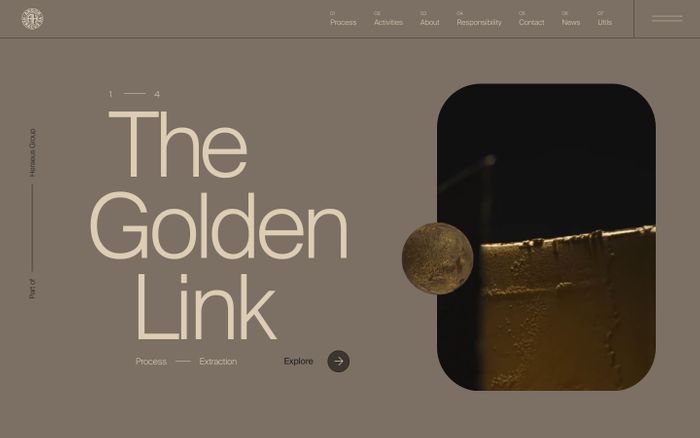 Screenshot of The Golden Link website