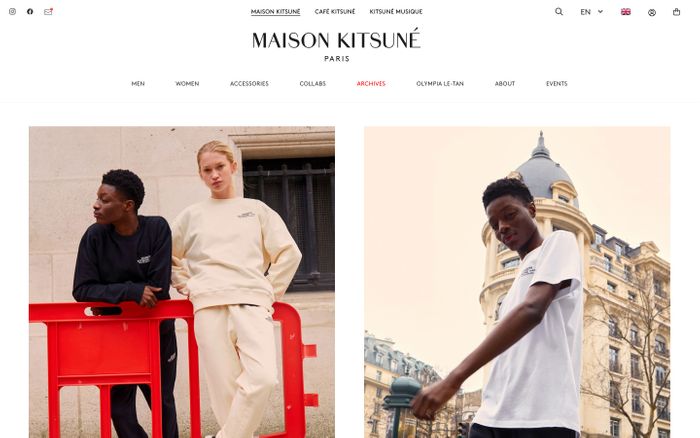 Screenshot of Maison Kitsuné website