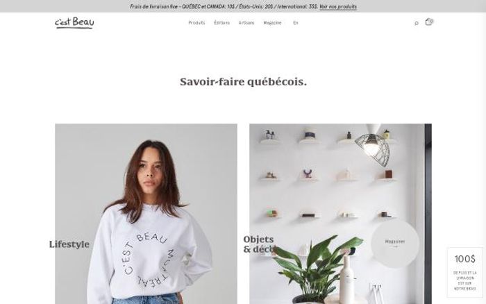 Screenshot of C'est beau website