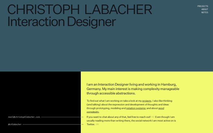 Screenshot of Christoph Labacher website