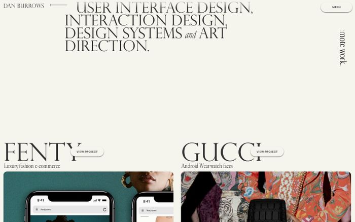 Inspirational website using Cardinal, GT America and Perpetua font
