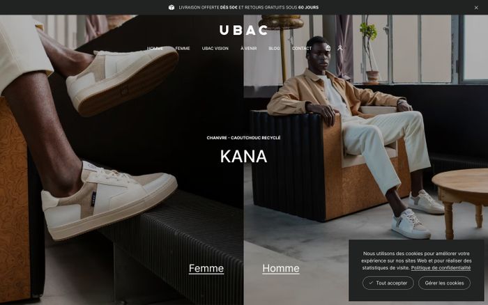 Screenshot of Ubac website
