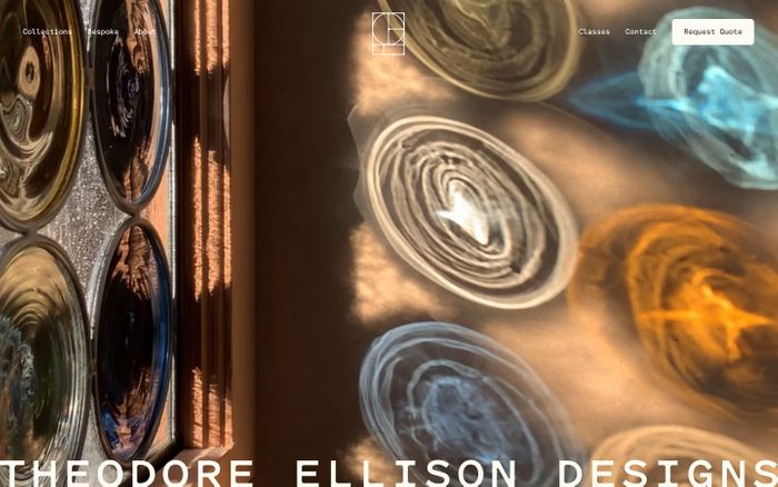 Screenshot of Theodore Ellison Designs website