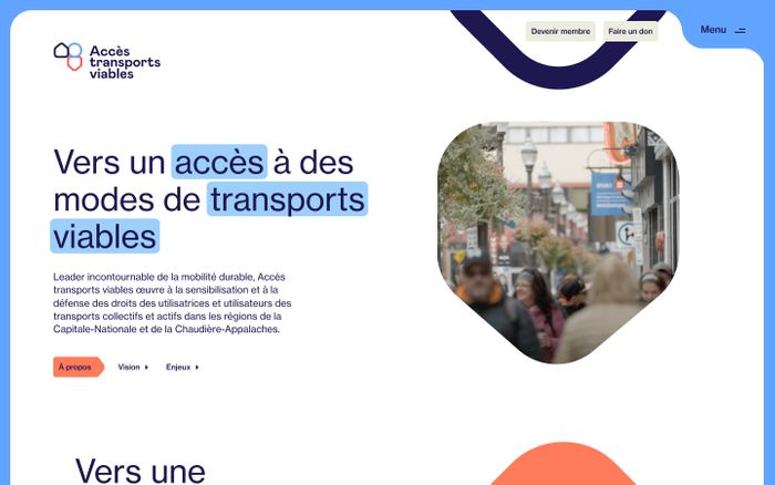 Screenshot of Accès transports viables website