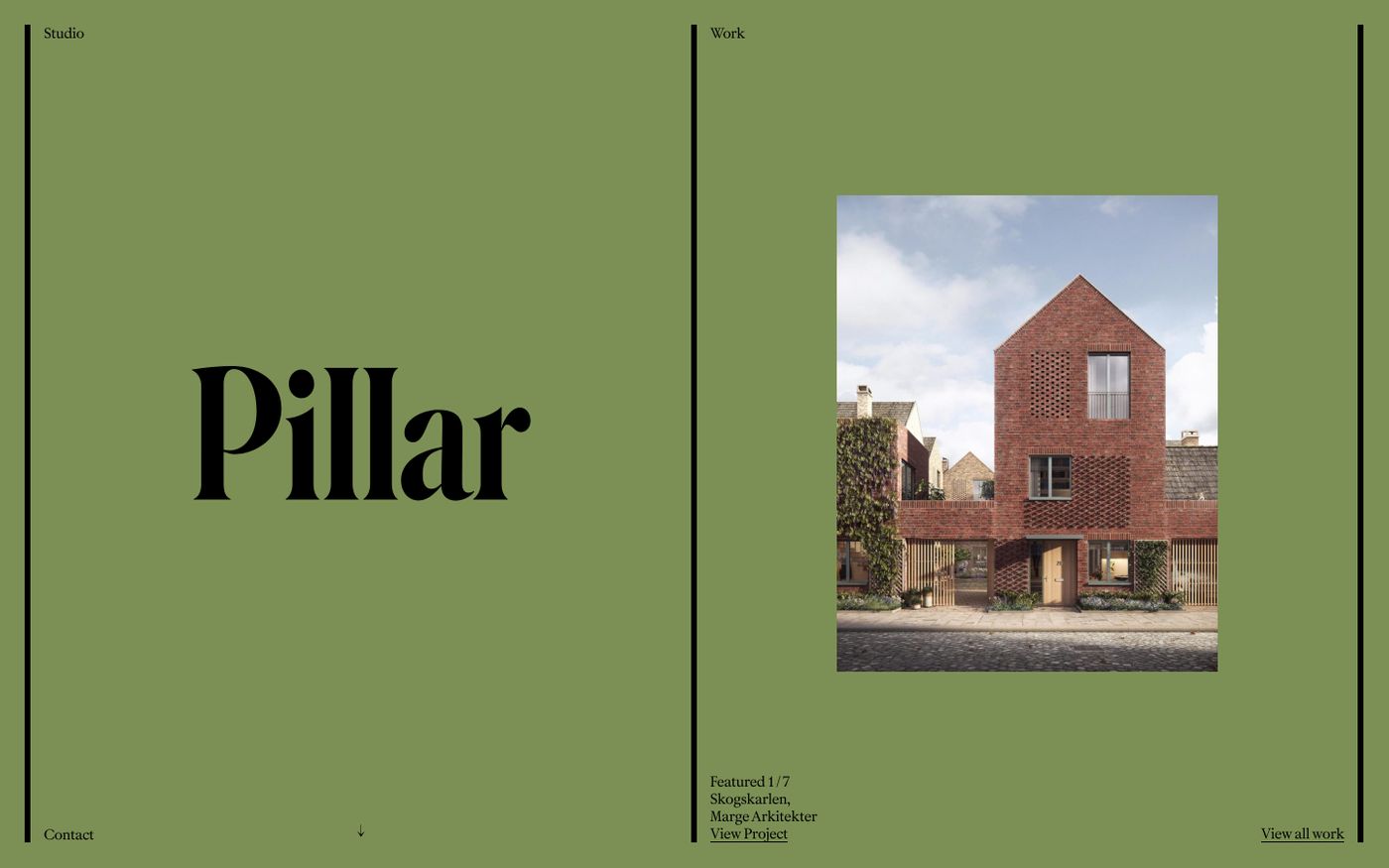 Screenshot of Pillar website