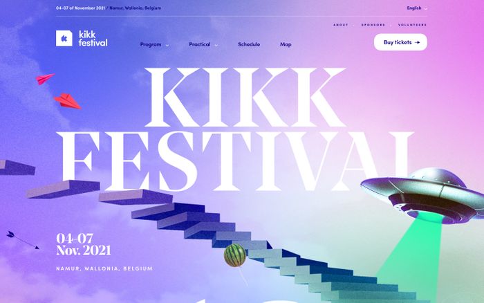 Screenshot of KIKK festival 2021 website