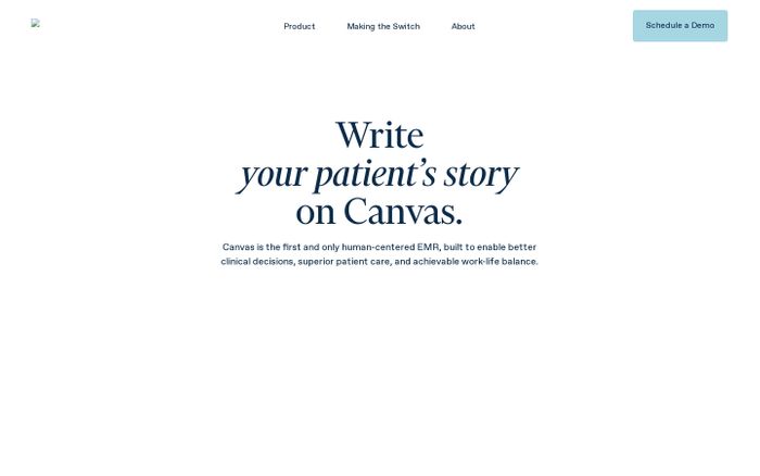 Screenshot of Canvas Medical website