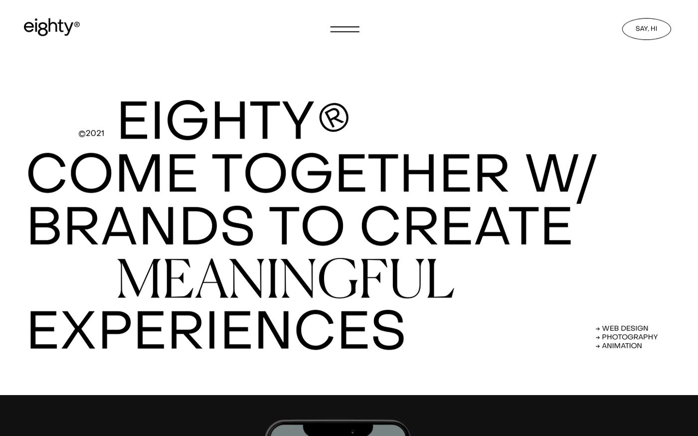 Screenshot of Eighty website