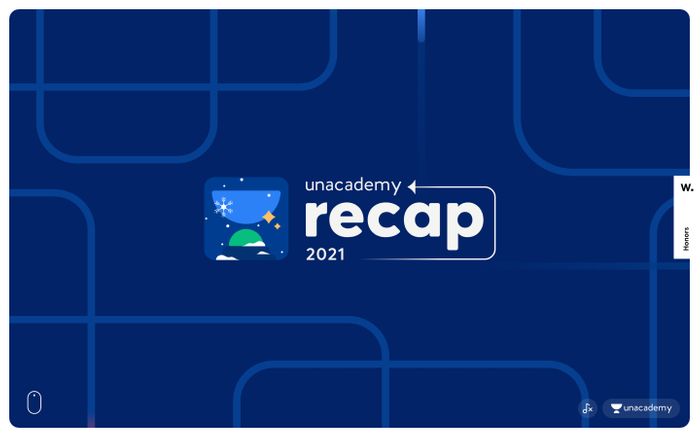 Screenshot of Unacademy Recap 2021 website
