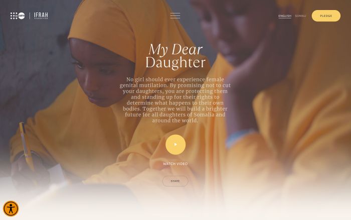 Screenshot of My Dear Daughter website