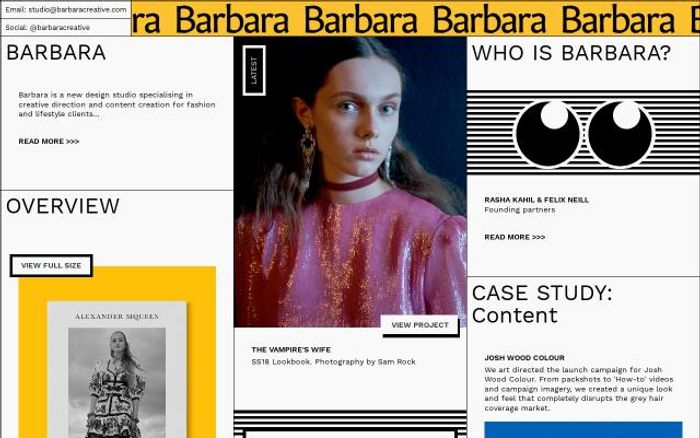 Screenshot of Barbara creative website