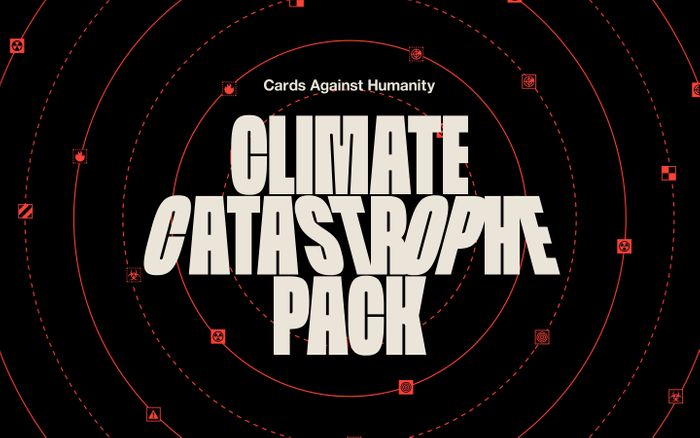 Screenshot of Cards Against Humanity: Climate Catastrophe Pack website
