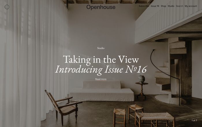 Screenshot of Openhouse Magazine website