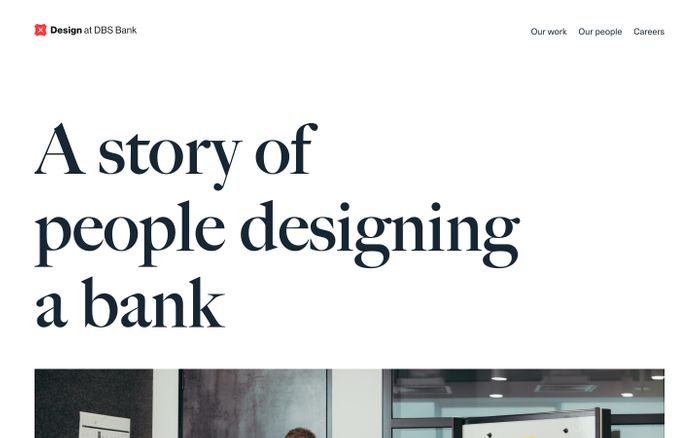 Screenshot of DBS Bank design website