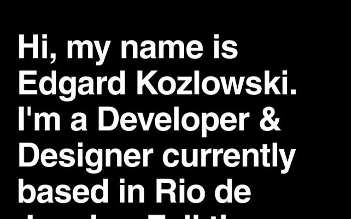 Screenshot of Edgard Kozlowski website