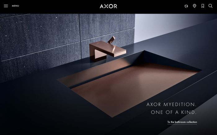 Screenshot of Axor website