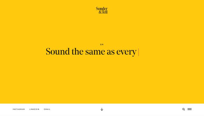 Inspirational website using Averta and Noe Display font