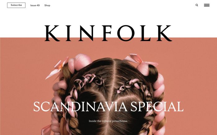 Inspirational website using Kinfolk font