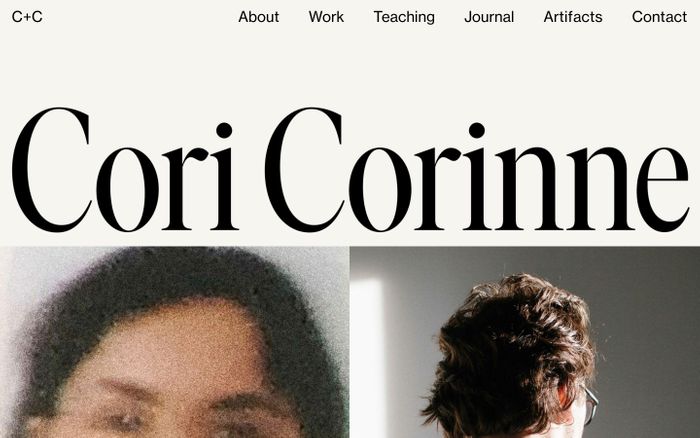 Screenshot of Corinne Cori website