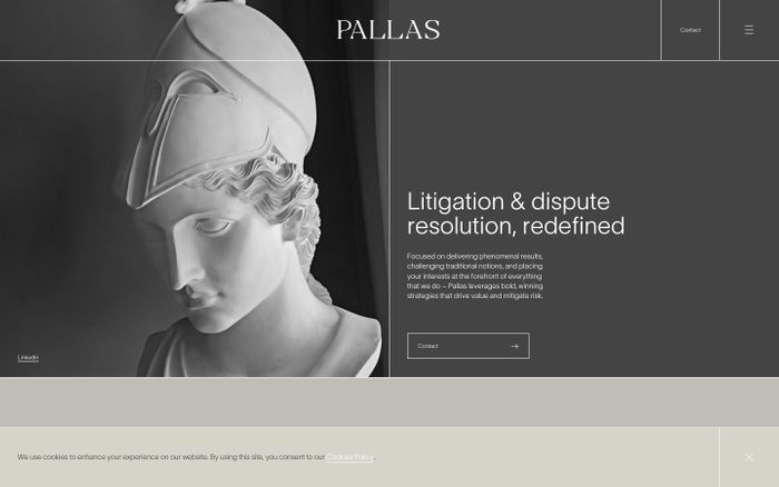 Screenshot of Pallas website