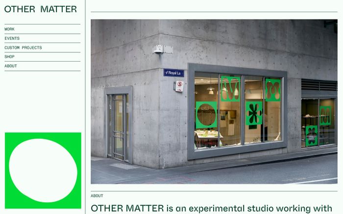 Screenshot of Other Matter website