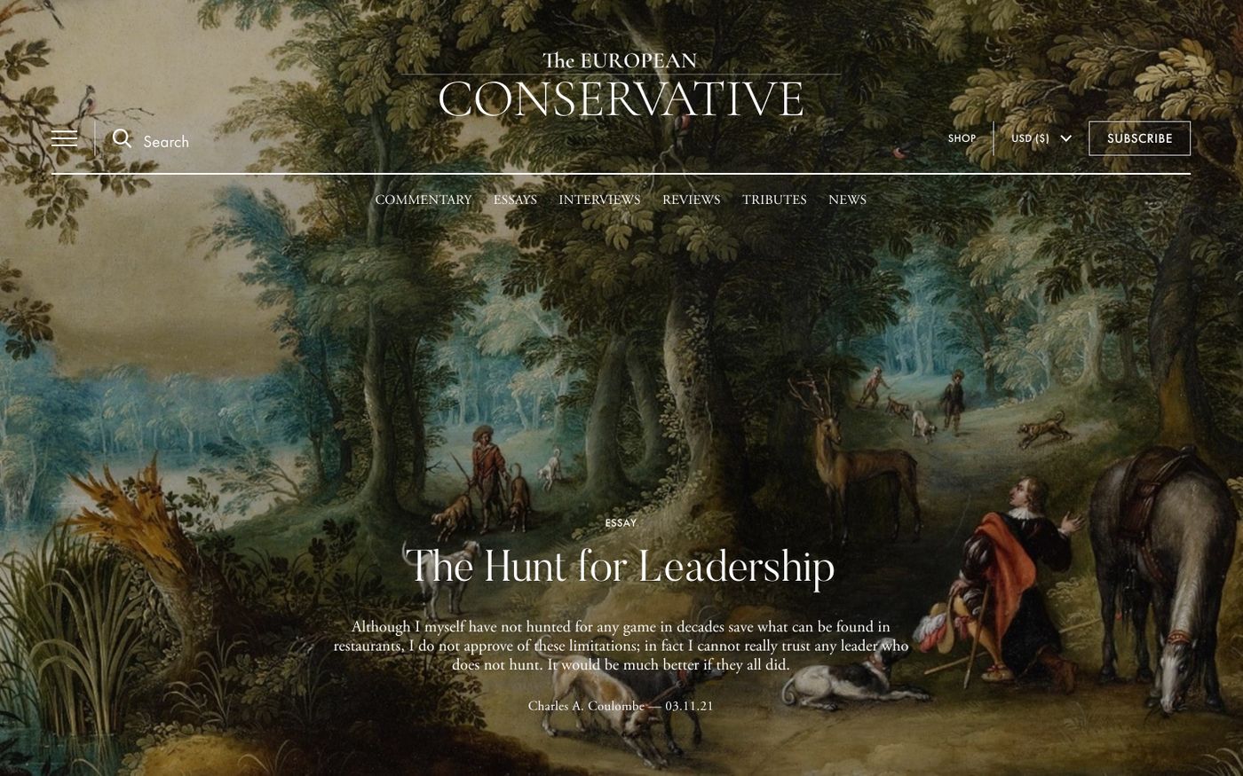 Screenshot of The European Conservative website