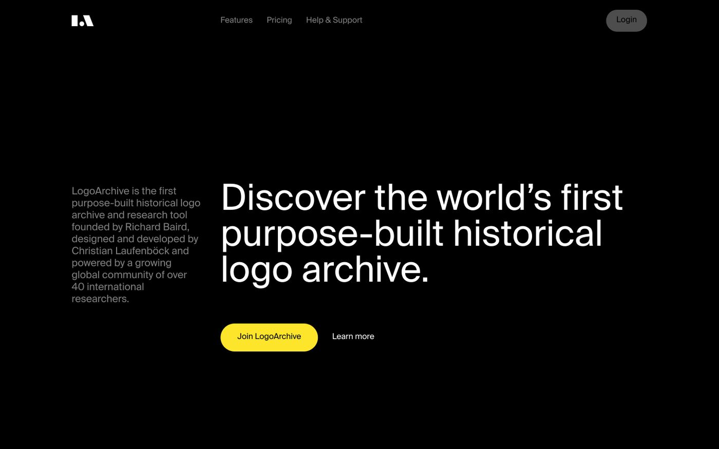 Screenshot of LogoArchive website