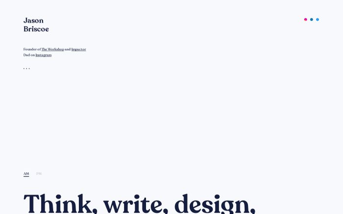 Inspirational website using Recoleta font