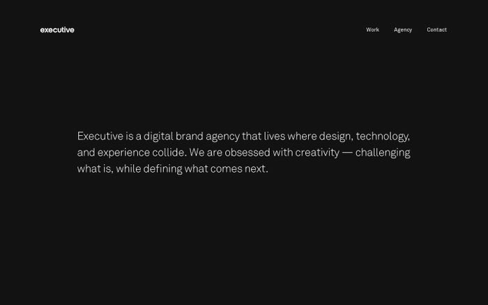 Screenshot of Executive agency website
