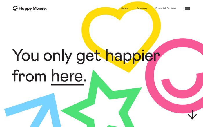 Screenshot of Happy Money website