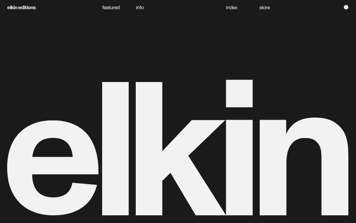 Screenshot of Elkin Editions website