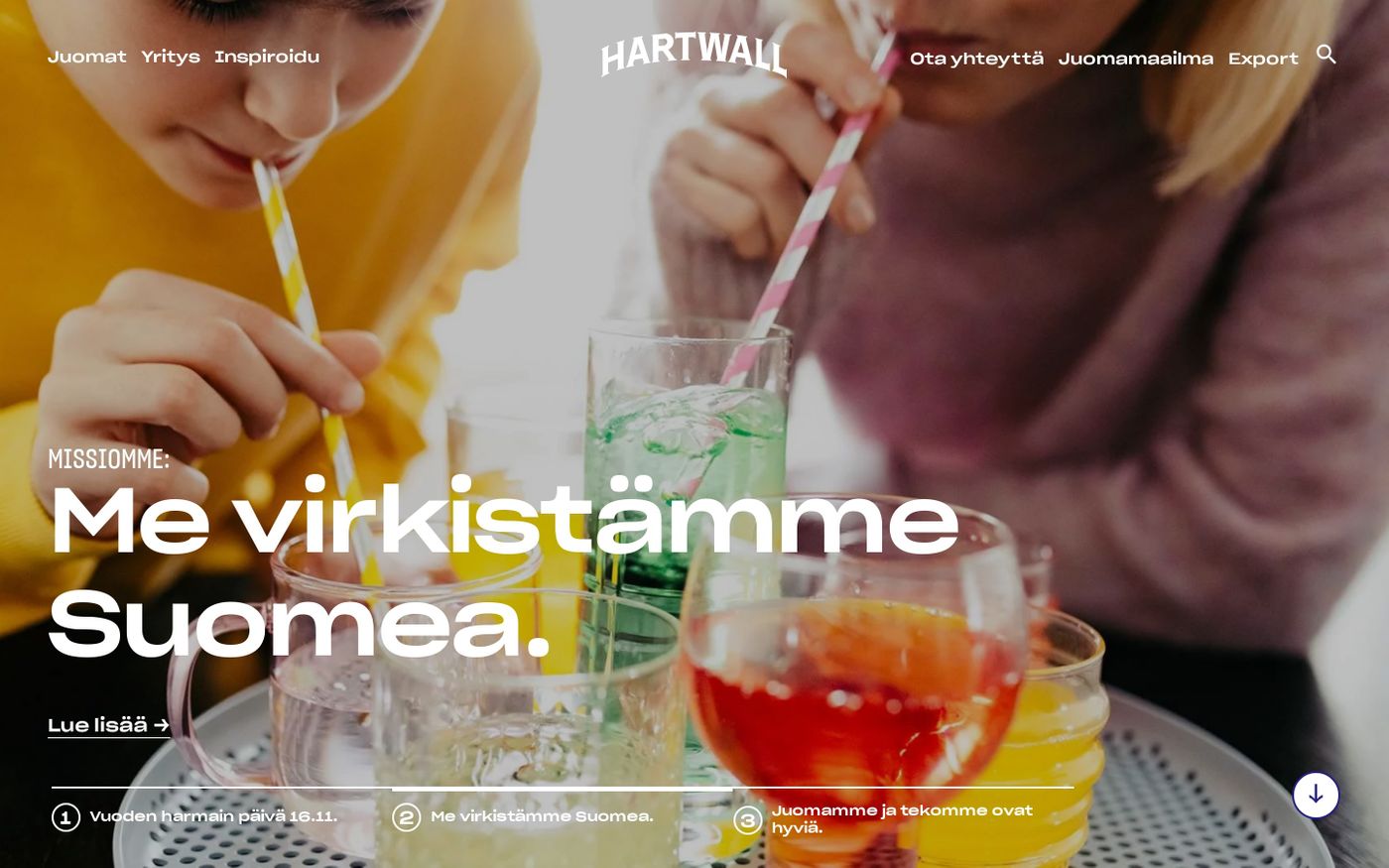Screenshot of Hartwall website