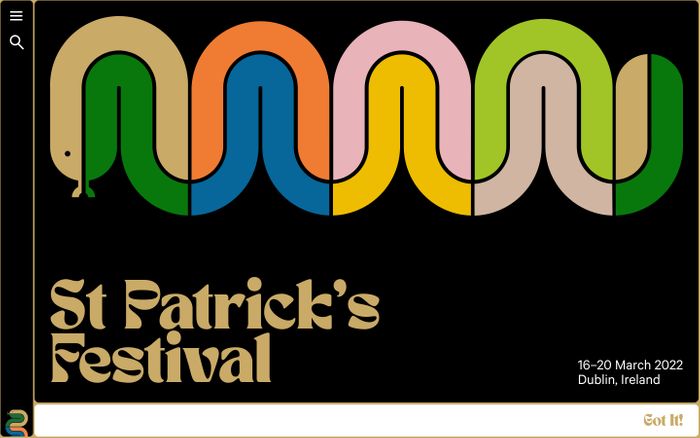Screenshot of St. Patrick's Festival 2022 website
