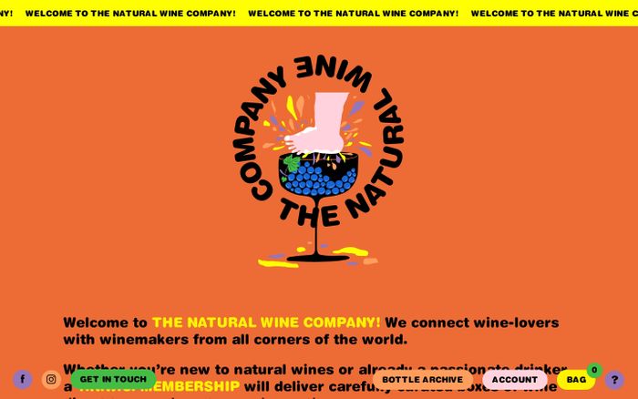 Screenshot of The Natural Wine Company website