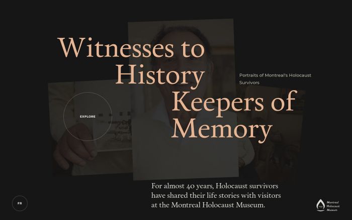 Screenshot of Witnesses to History, Keepers of Memory website