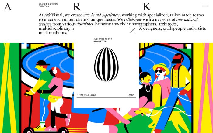Screenshot of ARK Visual website