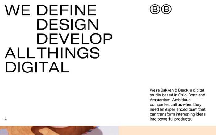 Screenshot of Bakken & Bæck website