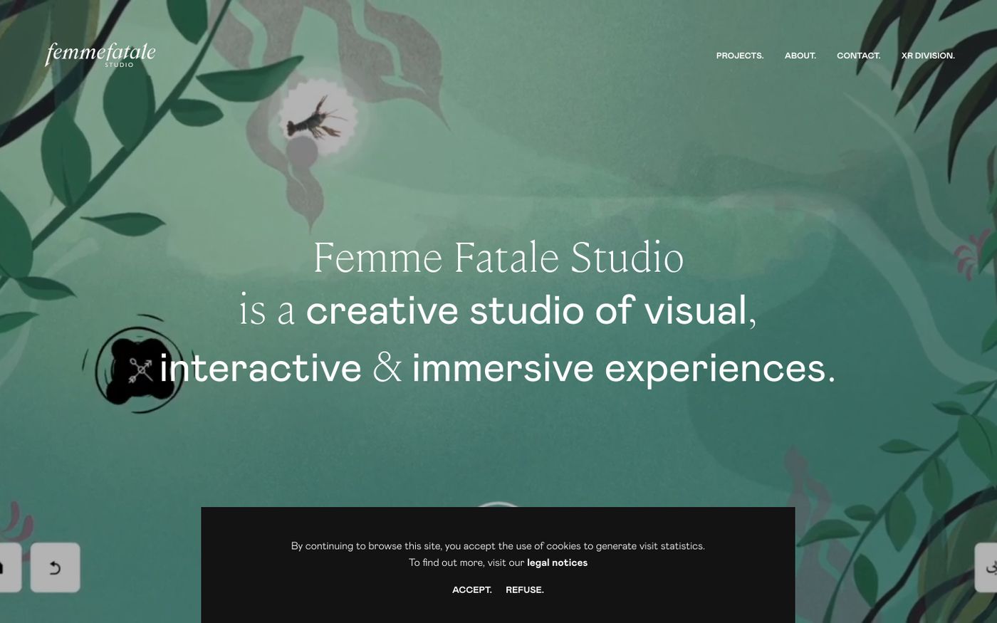 Screenshot of Femme Fatale Studio website