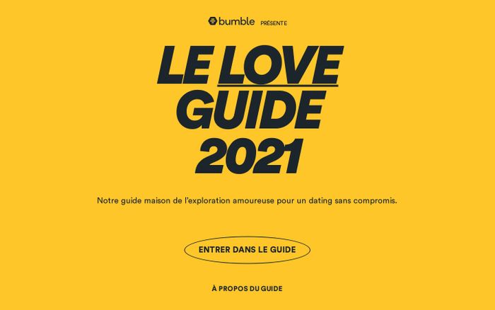 Screenshot of Bumble Love guide 2021 website