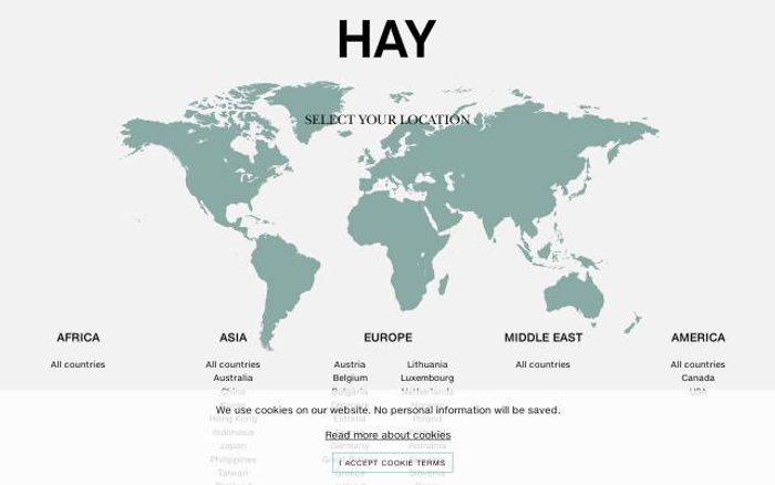 Screenshot of Hay website