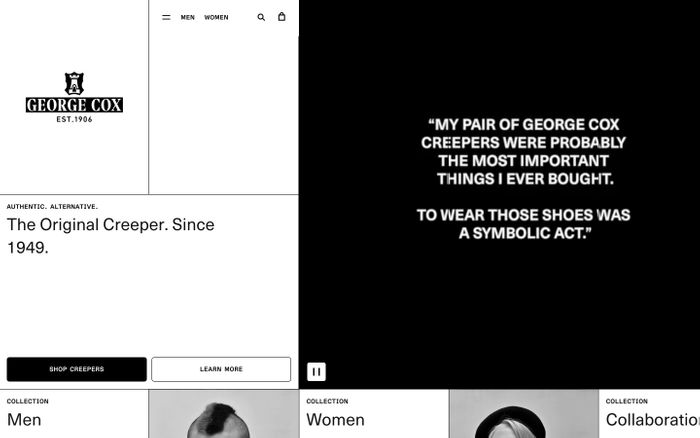 Inspirational website using Diatype Mono and Neue Haas Unica font