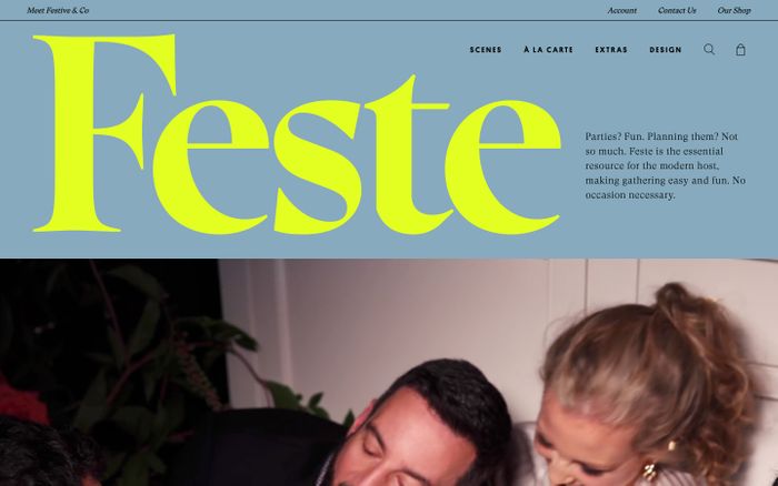 Screenshot of Feste website