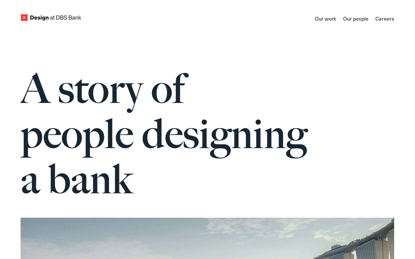 Screenshot of Design at DBS Bank website