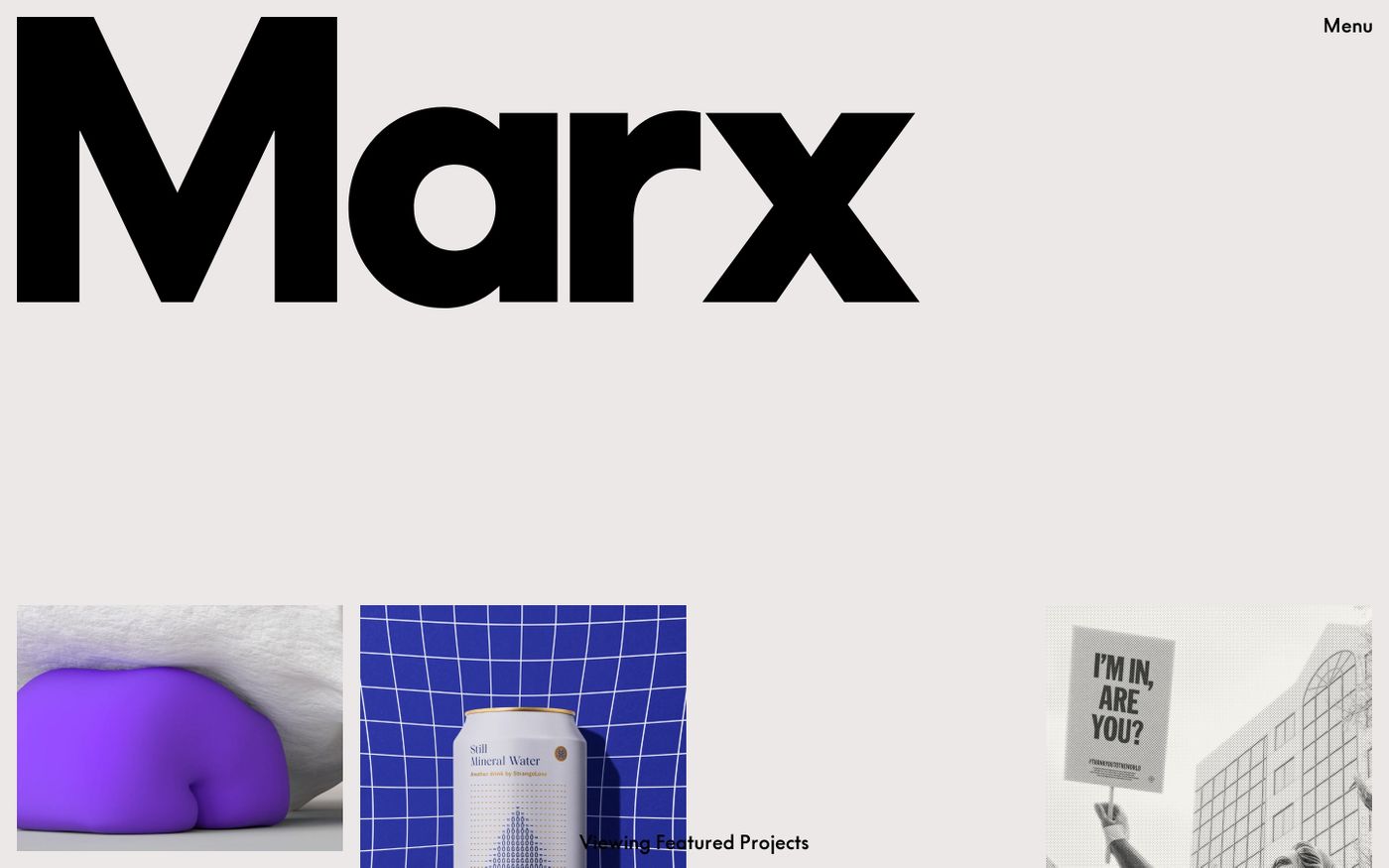 Screenshot of Marx design website