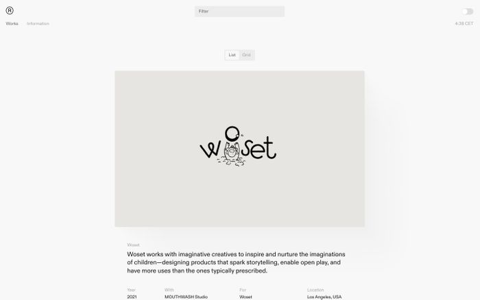 Inspirational website using Diatype font