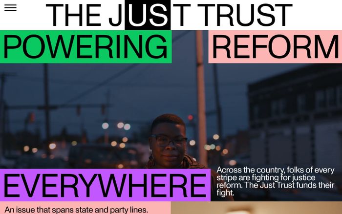 Screenshot of The Just Trust website