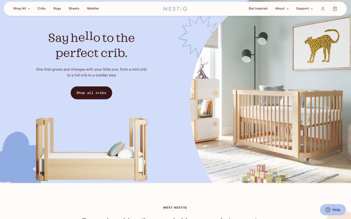 Screenshot of Nestig website