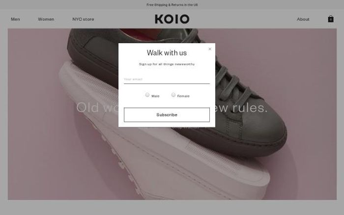Screenshot of Koiocollective website