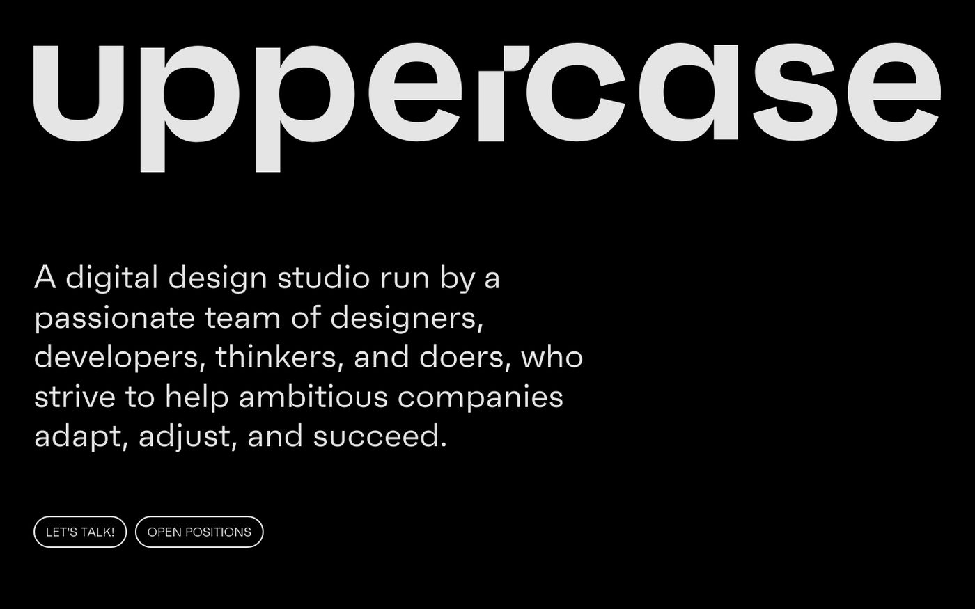 Screenshot of Uppercase website