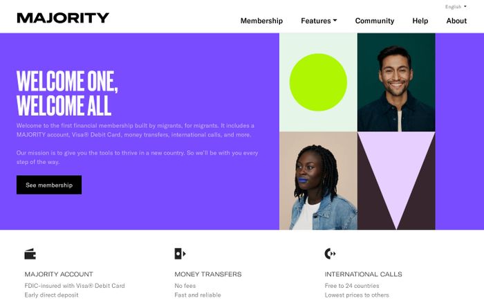 Screenshot of Majority website